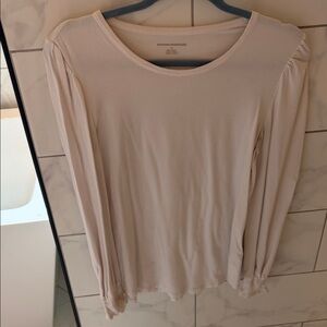 Amazon Essentials Women's Beige Long Sleeve Tee